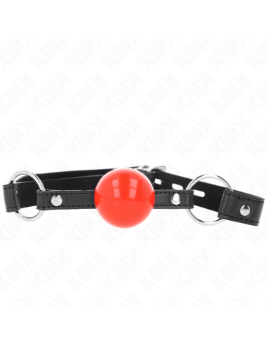 KINK - BALL 4 CM GAG WITH LOCK RED BALL BLACK STRAP 60 x 2 CM