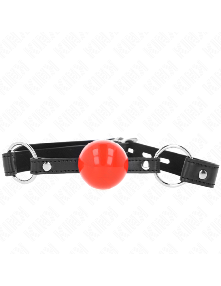 KINK - BALL 4 CM GAG WITH LOCK RED BALL BLACK STRAP 60 x 2 CM