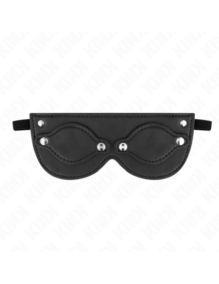 KINK - LEATHERETTE MASK WITH DETACHABLE EYE COVERS 22 x 9 CM
