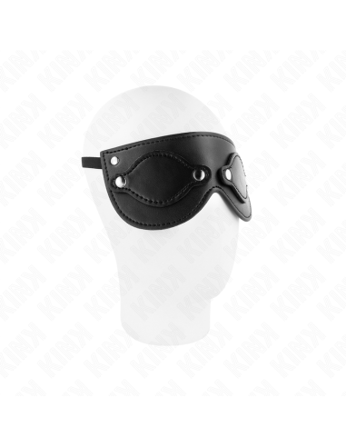 KINK - LEATHERETTE MASK WITH DETACHABLE EYE COVERS 22 x 9 CM