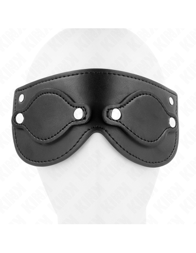 KINK - LEATHERETTE MASK WITH DETACHABLE EYE COVERS 22 x 9 CM
