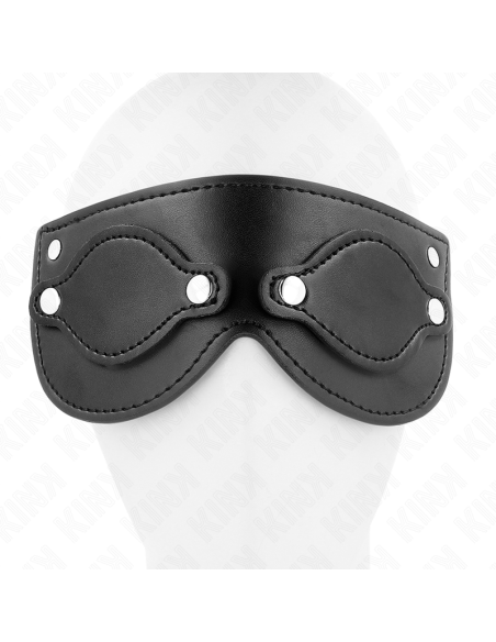 KINK - LEATHERETTE MASK WITH DETACHABLE EYE COVERS 22 x 9 CM