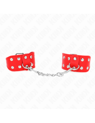 KINK - WRISTBANDS WITH DOUBLE LINE OF ADJUSTABLE STUDS RED