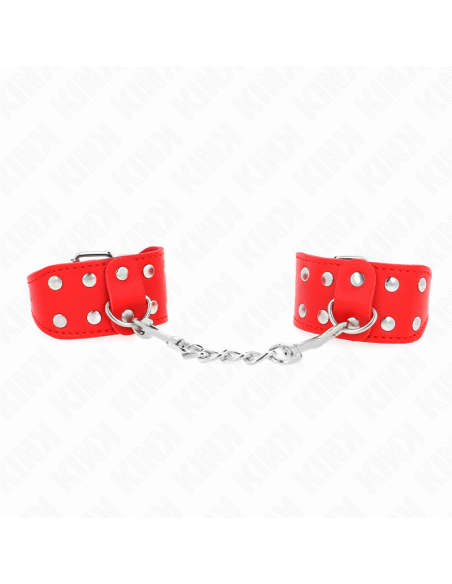 KINK - WRISTBANDS WITH DOUBLE LINE OF ADJUSTABLE STUDS RED