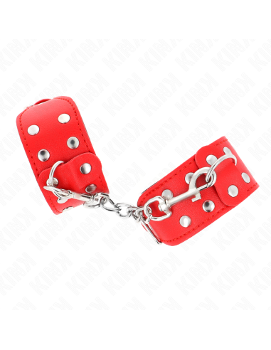 KINK - WRISTBANDS WITH DOUBLE LINE OF ADJUSTABLE STUDS RED