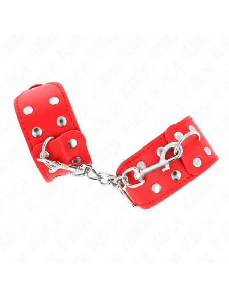 KINK - WRISTBANDS WITH DOUBLE LINE OF ADJUSTABLE STUDS RED