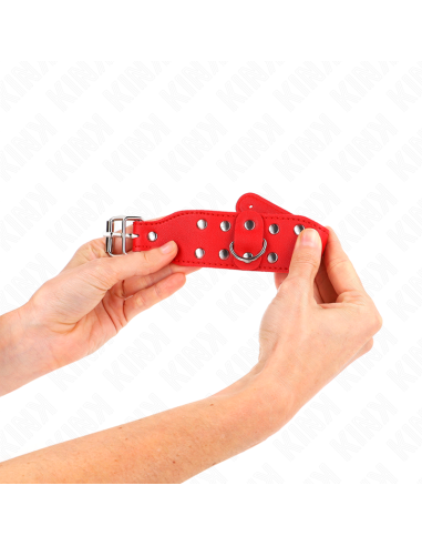 KINK - WRISTBANDS WITH DOUBLE LINE OF ADJUSTABLE STUDS RED