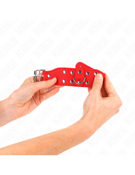 KINK - WRISTBANDS WITH DOUBLE LINE OF ADJUSTABLE STUDS RED