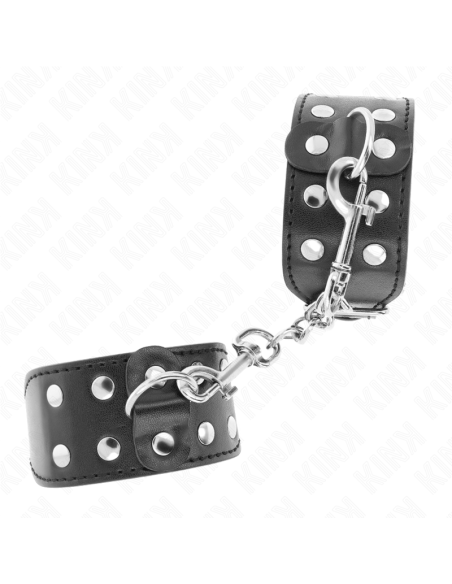 KINK - WRISTBANDS WITH DOUBLE LINE OF ADJUSTABLE STUDS BLACK