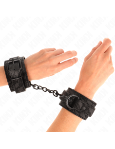 KINK - DARK LACE COVERED WRIST CUFFS ADJUSTABLE BLACK 19-26 CM