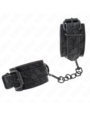 KINK - DARK LACE COVERED WRIST CUFFS ADJUSTABLE BLACK 19-26 CM