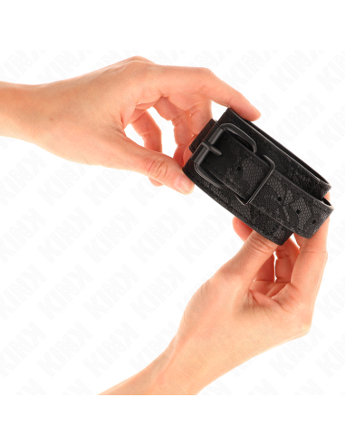 KINK - TAMSIOS NĖRINĖMIS DENGTOS RIŠO RANKOGALĖS, REGULIUOJAMOS JUODOS, 19-26 CM