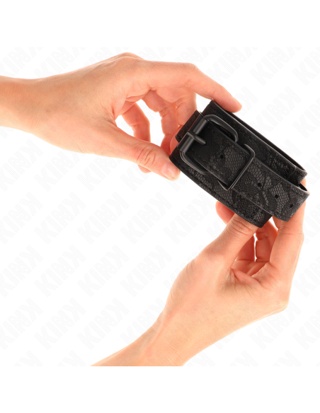 KINK - TAMSIOS NĖRINĖMIS DENGTOS RIŠO RANKOGALĖS, REGULIUOJAMOS JUODOS, 19-26 CM