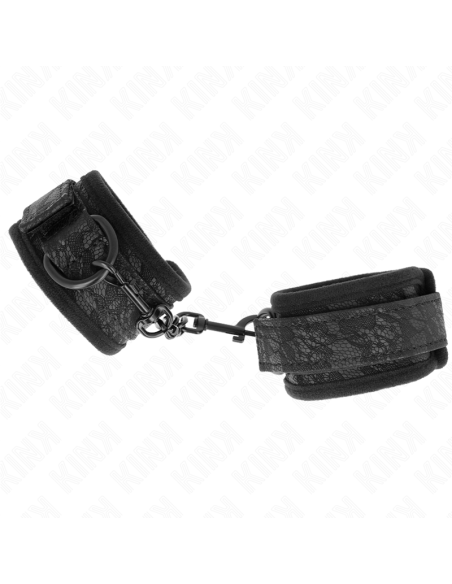 KINK - Tamsūs nėriniuoti riešo antrankiai iš neopreno, reguliuojami juodi, 20-29 CM x 5 CM