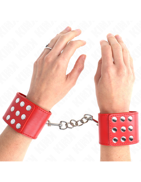 KINK - WRIST RESTRAINTS WITH SNAP FASTEN RED ADJUSTABLE 19-24 CM X 5.5 CM