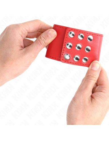 KINK - RIŠO ĮTVARAI SU SPAUSTUKU, RAUDONI, REGULIUOJAMI 19–24 CM X 5,5 CM