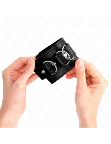 KINK - 3 D FORMOS ŽIEDŲ RIEŠO ĮTVARAI, REGULIUOJAMI JUODOS 17,5–25 CM X 6 CM