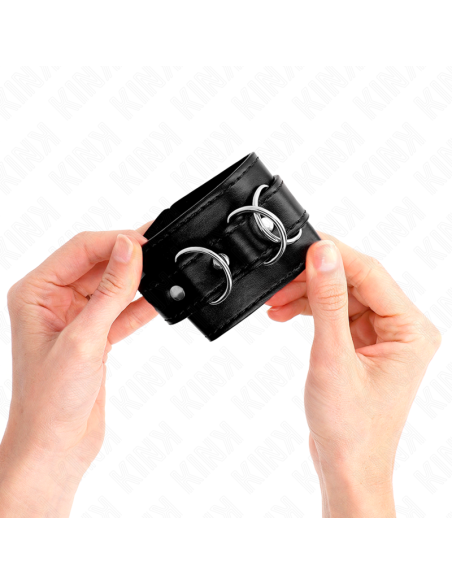 KINK - 3 D-RING WRIST RESTRAINTS ADJUSTABLE BLACK 17.5-25 CM X 6 CM