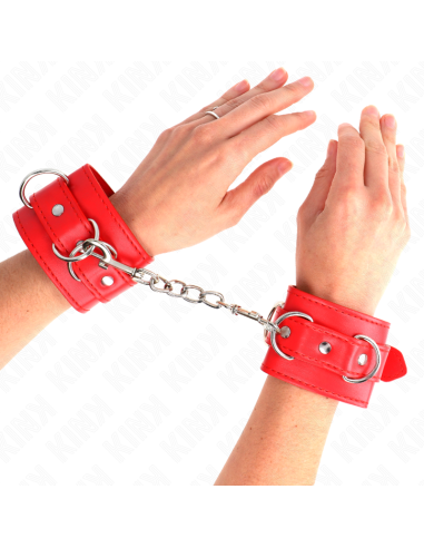 KINK - 3 D-RING WRIST RESTRAINTS ADJUSTABLE RED 17.5-25 CM X 6 CM