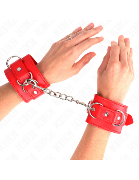 KINK - 3 D-RING WRIST RESTRAINTS ADJUSTABLE RED 17.5-25 CM X 6 CM
