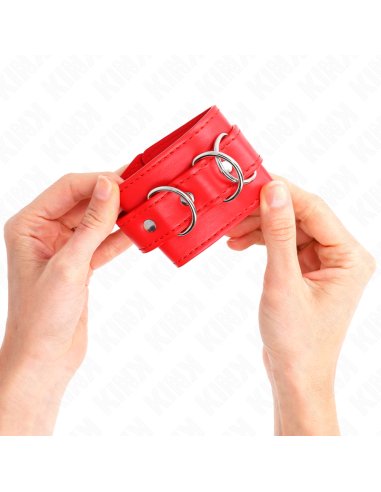 KINK - 3 D-RING WRIST RESTRAINTS ADJUSTABLE RED 17.5-25 CM X 6 CM