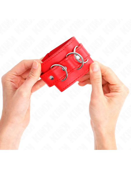 KINK - 3 D-RING WRIST RESTRAINTS ADJUSTABLE RED 17.5-25 CM X 6 CM