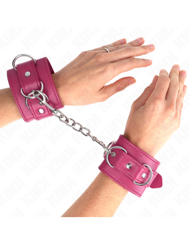 KINK - 3 D-RING WRIST RESTRAINTS ADJUSTABLE PINK 17.5-25 CM X 6 CM