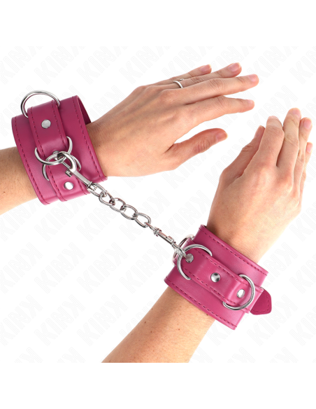 KINK - 3 D-RING WRIST RESTRAINTS ADJUSTABLE PINK 17.5-25 CM X 6 CM