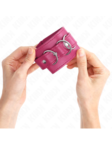 KINK - 3 D-RING WRIST RESTRAINTS ADJUSTABLE PINK 17.5-25 CM X 6 CM