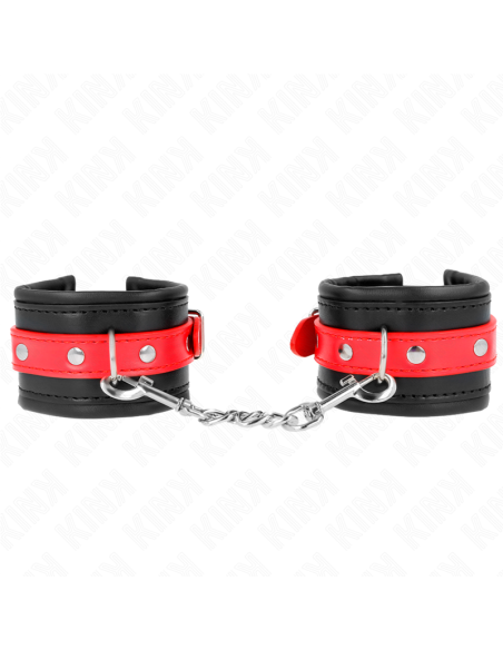 KINK - WRIST RESTRAINTS BLACK WITH RED BELT ADJUSTABLE 17-28 CM X 6 CM