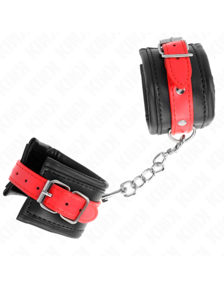 KINK - WRIST RESTRAINTS BLACK WITH RED BELT ADJUSTABLE 17-28 CM X 6 CM