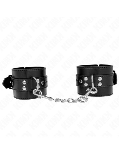 KINK - WRIST RESTRAINTS BLACK WITH BLACK BELT ADJUSTABLE 17-28 CM X 6 CM
