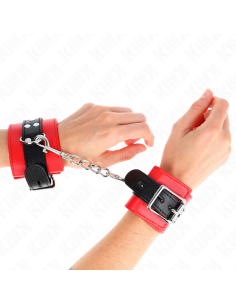 KINK - WRIST RESTRAINTS RED WITH BLACK BELT ADJUSTABLE 17-28 CM X 6 CM