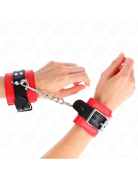 KINK - WRIST RESTRAINTS RED WITH BLACK BELT ADJUSTABLE 17-28 CM X 6 CM