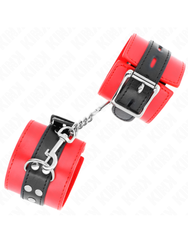KINK - WRIST RESTRAINTS RED WITH BLACK BELT ADJUSTABLE 17-28 CM X 6 CM
