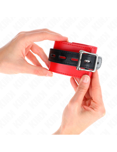 KINK - WRIST RESTRAINTS RED WITH BLACK BELT ADJUSTABLE 17-28 CM X 6 CM
