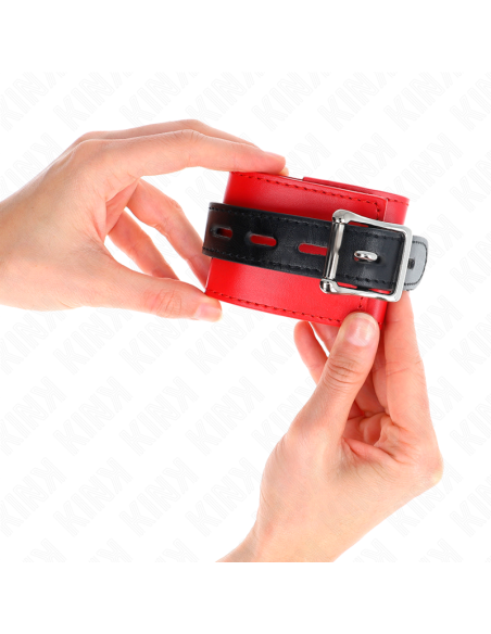 KINK - WRIST RESTRAINTS RED WITH BLACK BELT ADJUSTABLE 17-28 CM X 6 CM