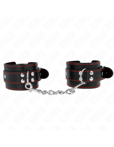 KINK - WRIST RESTRAINTS BLACK WITH RED LINING ADJUSTABLE 20-28 CM X 5.5 CM