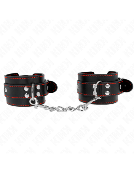 KINK - WRIST RESTRAINTS BLACK WITH RED LINING ADJUSTABLE 20-28 CM X 5.5 CM