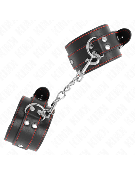 KINK - WRIST RESTRAINTS BLACK WITH RED LINING ADJUSTABLE 20-28 CM X 5.5 CM
