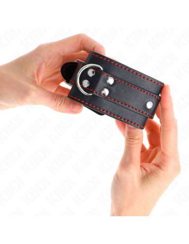 KINK - WRIST RESTRAINTS BLACK WITH RED LINING ADJUSTABLE 20-28 CM X 5.5 CM