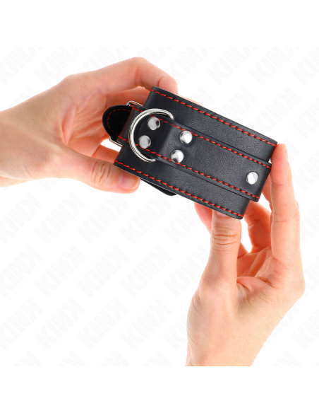 KINK - WRIST RESTRAINTS BLACK WITH RED LINING ADJUSTABLE 20-28 CM X 5.5 CM
