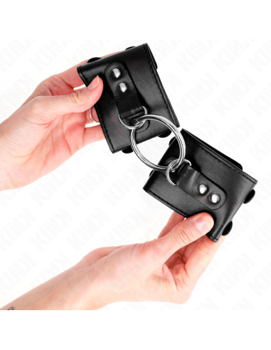 KINK - FIKSUOTAS RIŠO ĮRAŠAS SU ŽIEDU IR KNYGELĖMIS, REGULIUOJAMAS JUODAS, 17–22 CM X 6,5 CM