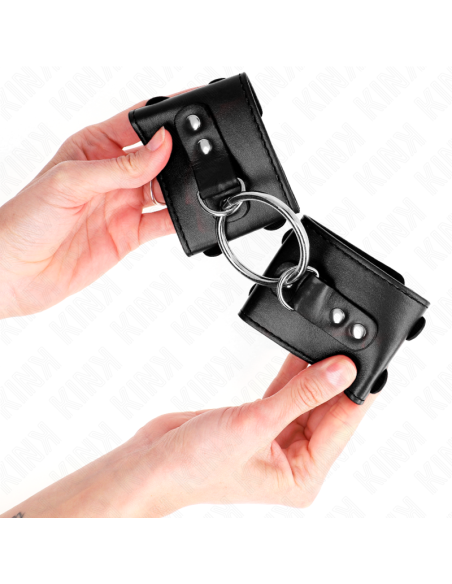 KINK - FIKSUOTAS RIŠO ĮRAŠAS SU ŽIEDU IR KNYGELĖMIS, REGULIUOJAMAS JUODAS, 17–22 CM X 6,5 CM