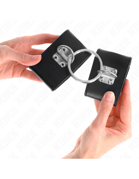 KINK - FIXED WRIST RESTRAINTS WITH RING AND PADLOCK CLOSURE BLACK ADJUSTABLE 16-23 CM X 5.5 CM
