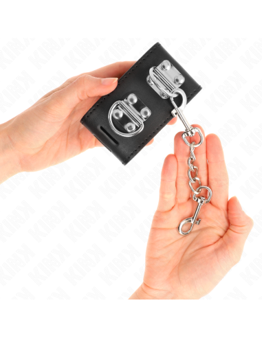 KINK - MULTIPOSITION WRIST RESTRAINTS WITH PADLOCK CLOSURE BLACK ADJUSTABLE 16-23 CM X 5.5 CM