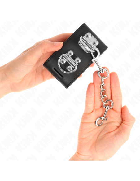 KINK - MULTIPOSITION WRIST RESTRAINTS WITH PADLOCK CLOSURE BLACK ADJUSTABLE 16-23 CM X 5.5 CM