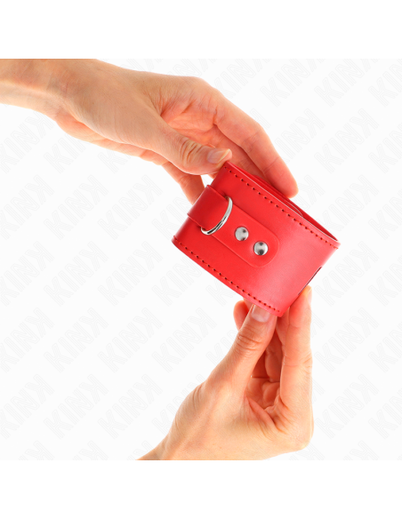 KINK - WRIST RESTRAINTS WITH PADLOCK CLOSURE RED ADJUSTABLE 16-23 CM X 5.5 CM