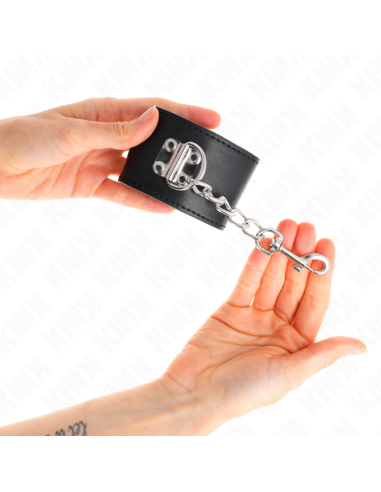 KINK - WRIST RESTRAINTS WITH PADLOCK CLOSURE BLACK ADJUSTABLE 16-23 CM X 5.5 CM