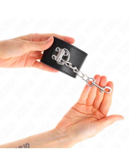 KINK - WRIST RESTRAINTS WITH PADLOCK CLOSURE BLACK ADJUSTABLE 16-23 CM X 5.5 CM